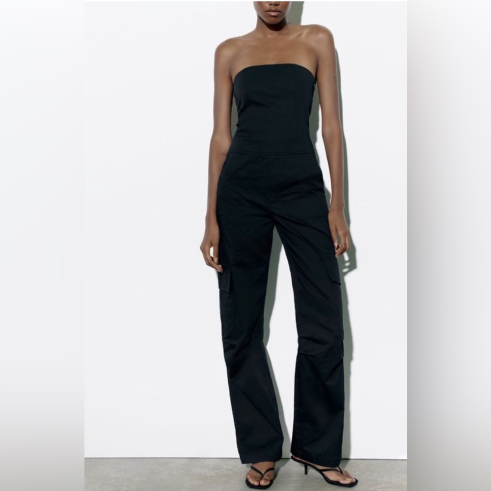 New with tags Zara black cargo jumpsuit